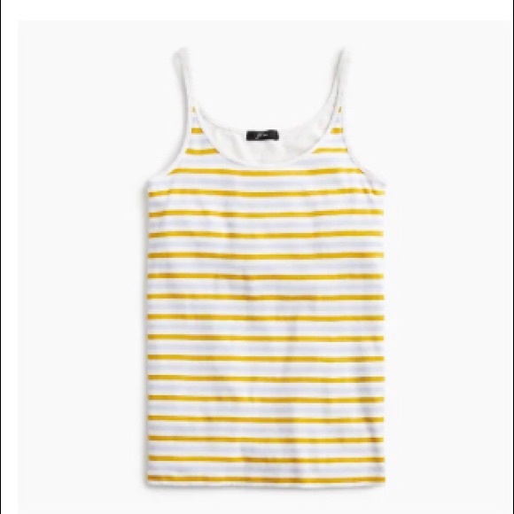 Small gold blue white striped tank with bra shelf - Picture 1 of 1